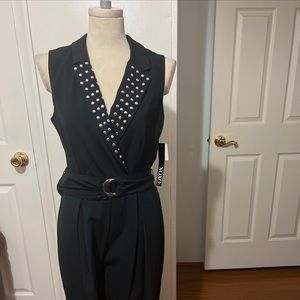 Studded navy jumpsuit